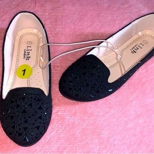 Girls Black •Bling• Flats